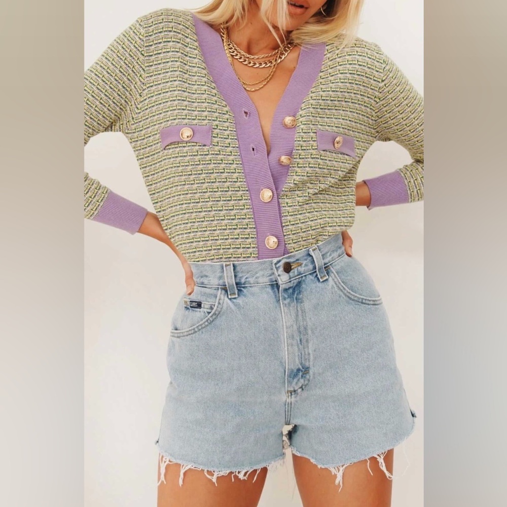 #VERGEGIRL escape reality button front knit top in